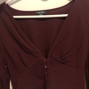 cropped burgundy blouse